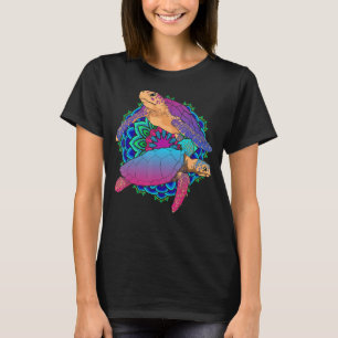 Camiseta Colorido océano de Mandala Animal de Hawái Tortuga