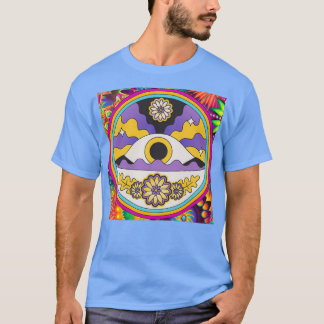 Camiseta Colorido Ojo Psicodélico Con Flores