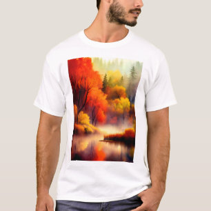 Camiseta Colorido paisaje otoñal acuarela 5 Classic T-S