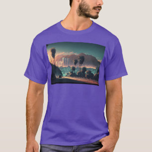 Camiseta Colorido paisaje urbano vibrante de Hollywood Hill