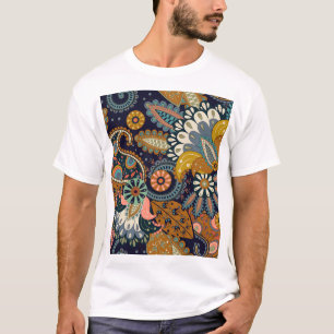 Camiseta Colorido Paisley: Papel de escritorio indio floral