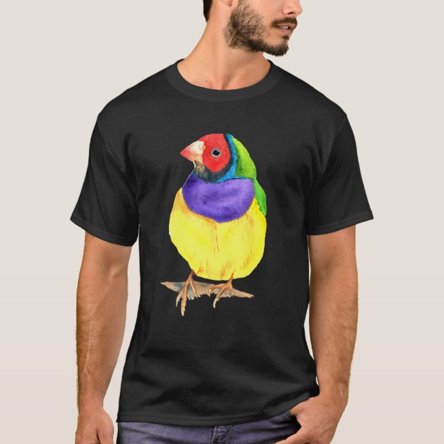 Camiseta Colorido pájaro acuático de finca gouldiana (Anverso)