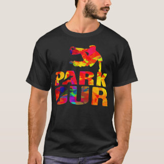 Camiseta Colorido Parkour de estilo retro clásico acrobátic