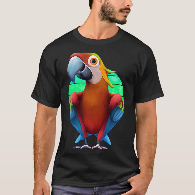 Camiseta Colorido Parrot Macaw Sunset (Anverso)