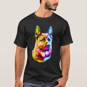 Camiseta Colorido Pastor Alemán Perro Papá Madre Dueño Pop