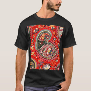 Camiseta Colorido patrón indio paisley sin problemas