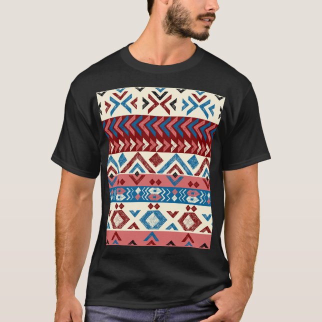 Camiseta Colorido patrón tribal dibujado a mano (Anverso)