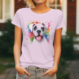 Camiseta Colorido perro boxer