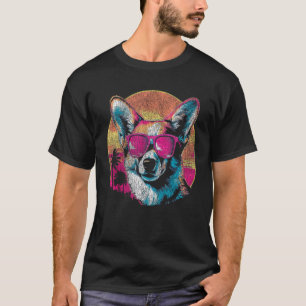 Camiseta Colorido perro Corgi Galés de Pembroke Vintage Ret