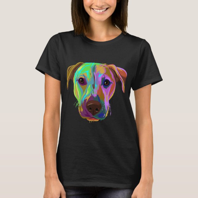 Camiseta Colorido Perro Splash Cur Boca Negra (Anverso)