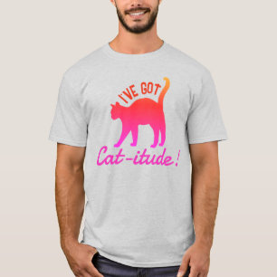 Camiseta Colorido Personalizable Tengo Actitud de Gato  