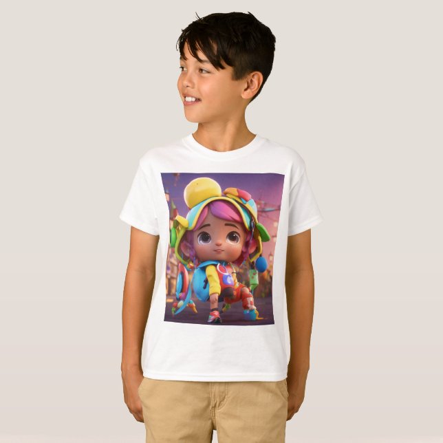 Camiseta Colorido Personalizado Boy T-Shirt (Anverso completo)