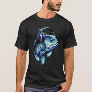 Camiseta Colorido pez trasero Realista Black Bass Lov Anima