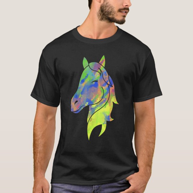 Camiseta Colorido pincel Colt Animal Stallion Creature (Anverso)