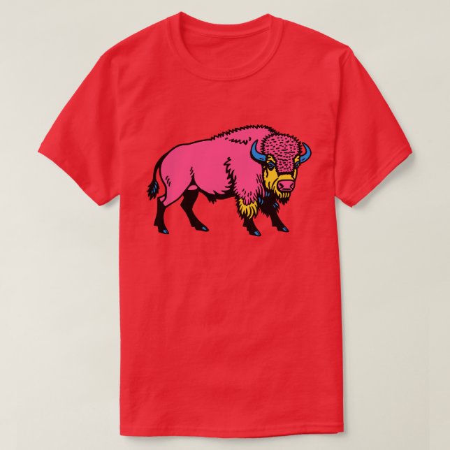 Camiseta Colorido Pop-Art Southwestern Buffalo/Bison (Diseño del anverso)