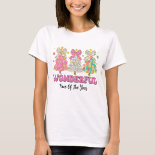 Camiseta Colorido Purpurina Coquette Christmas Tree