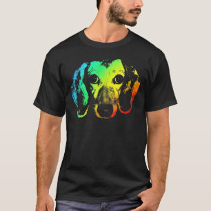 Camiseta Colorido Rainbow Vintage Cute Dachshund