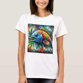 Camiseta Colorido Resumen de arte de pescados