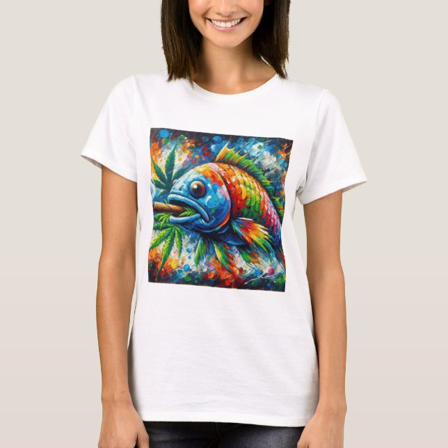 Camiseta Colorido Resumen de arte de pescados (Anverso)