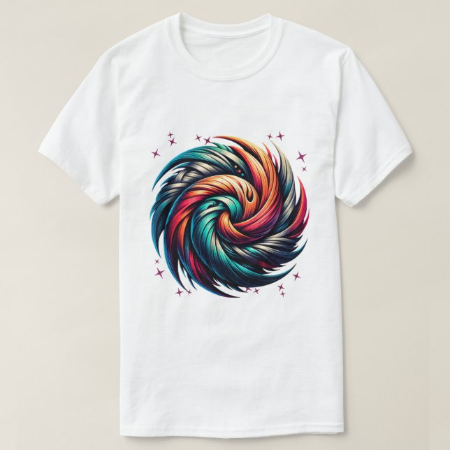 Camiseta Colorido Resumen de Arte Swirl (Diseño del anverso)