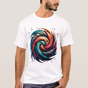 Camiseta Colorido Resumen de Arte Swirl