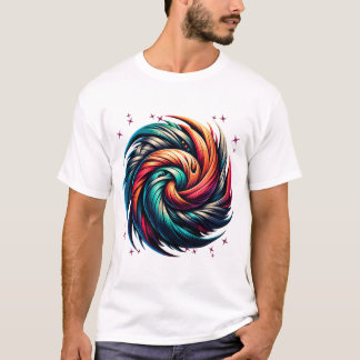 Camiseta Colorido Resumen de Arte Swirl