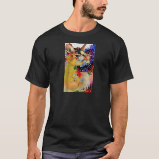 Camiseta Colorido Resumen Gato Vibrante Feline Desi