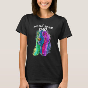 Camiseta Colorido retrato pop Basset perro perro padre'