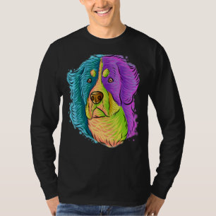 Camiseta Colorido retrato pop Bernese Mountain Dog Mom Mot