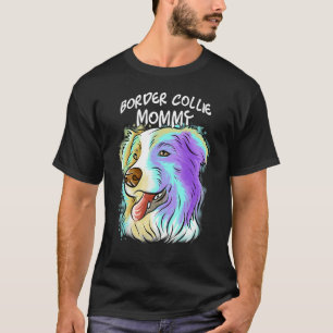 Camiseta Colorido retrato pop borde collie perro madre