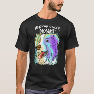 Camiseta Colorido retrato pop borde collie perro madre