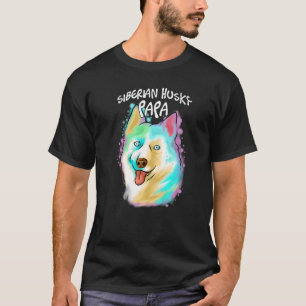 Camiseta Colorido retrato pop Husky Dog Dad Day P