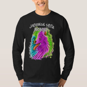 Camiseta Colorido retrato pop japonés Spitz Perro Mamá