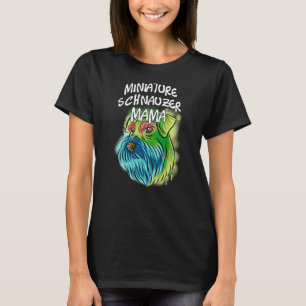 Camiseta Colorido retrato pop miniatura Schnauzer Dog Mom