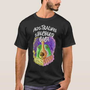Camiseta Colorido retrato pop pastor australiano papá