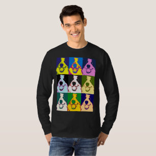 Camiseta Colorido Retro Border Collie Pop Art Long Sleeve