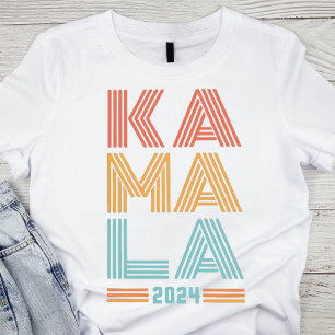 Camiseta Colorido Retro KAMALA 2024 Tirado