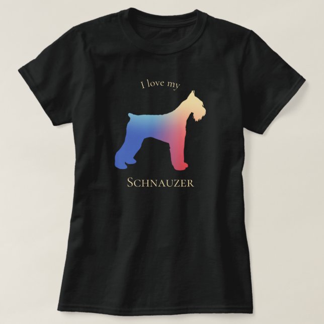 Camiseta Colorido Schnauzer Silhouette (Diseño del anverso)