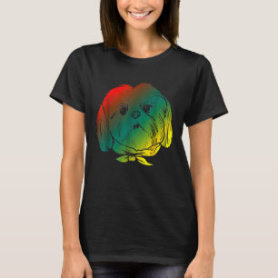Camiseta Colorido Shih Tzu Face Art Animal Dueño de perros