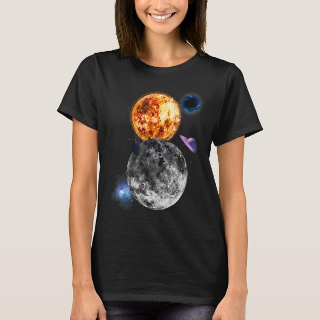 Camiseta Colorido Sistema solar de galaxia espacial univers (Anverso)
