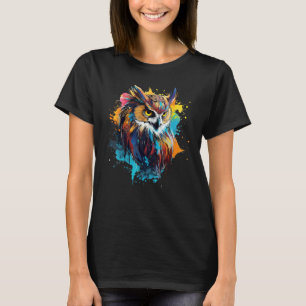 Camiseta Colorido Splash Art Eurasian Eagle Owl Lover