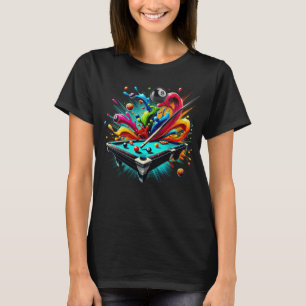 Camiseta Colorido Splash Billiards Crew Snooker Men Funny C