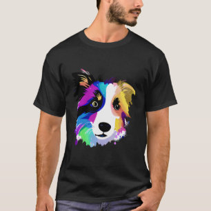 Camiseta Colorido Splash Border Collie Art Dog Dueño Animal