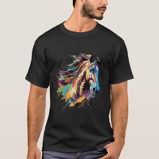 Camiseta Colorido Splash Eriskay Pony Horse (Anverso)