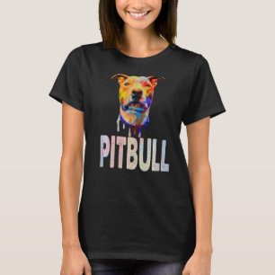 Camiseta Colorido Splash Pitbull Perro Pittie Puppy