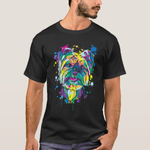 Camiseta Colorido Splash Yorkshire Terrier Portrait Yorkie