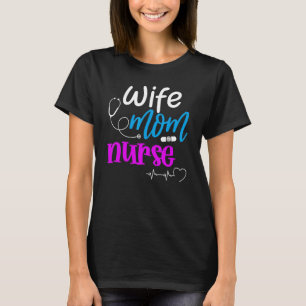 Camiseta Colorido Stethoscope Esposa Mamá Enfermera