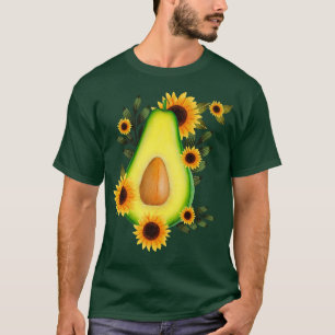 Camiseta Colorido Sunflower Festas Aguacate Watercolor Aest