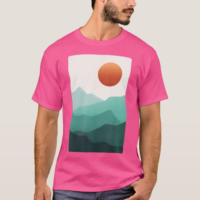 Camiseta Colorido Sunset Mountain Adventure Design Outdoor (Anverso)