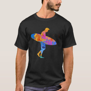 Camiseta Colorido Surfing Surfer Surfboard Gráfico 1